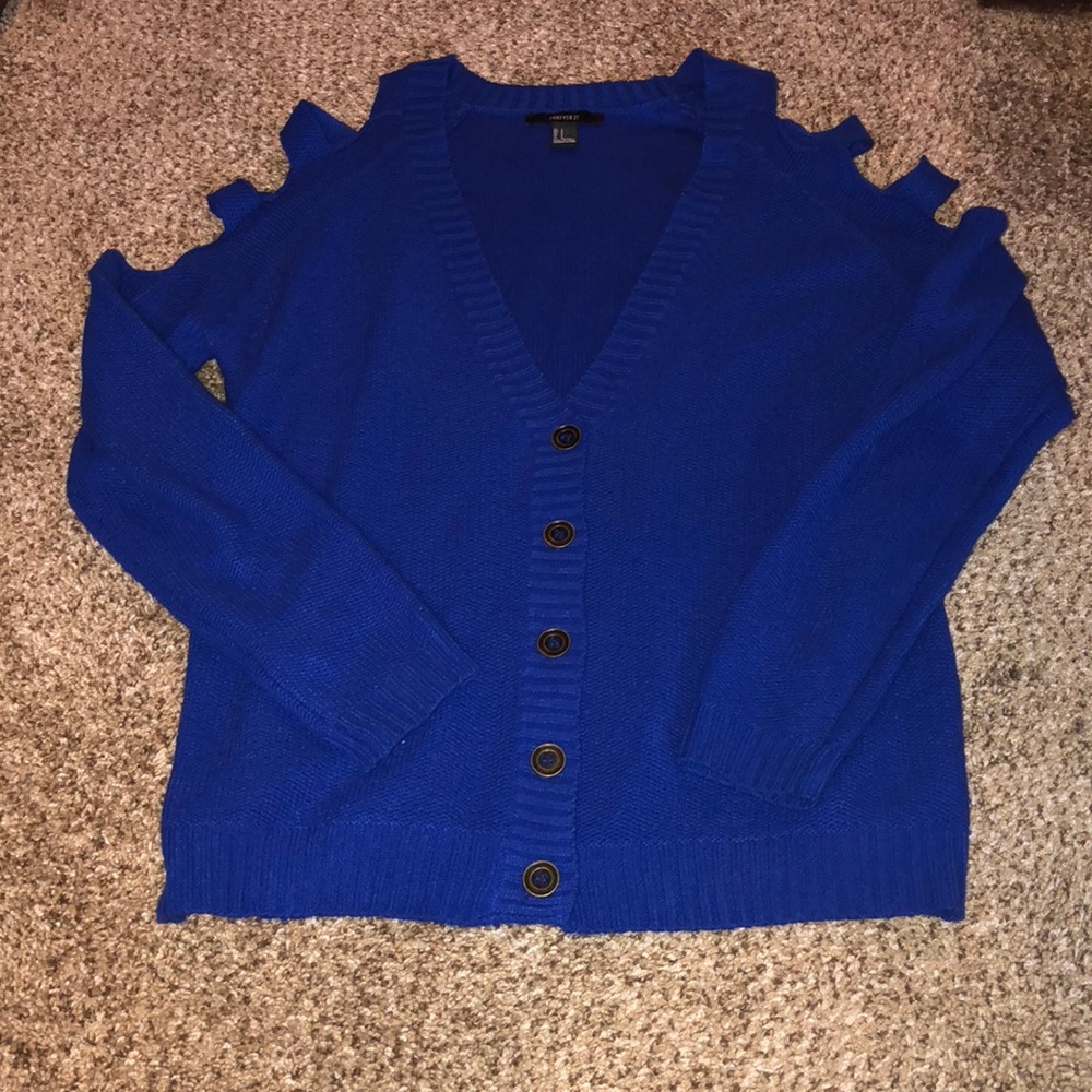 Shoulder cutout cardigan